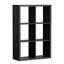 Étagère de rangement en bois à 6 cubes avec rangement ouvert pour le salon, la chambre à coucher et le bureau noir-620950271