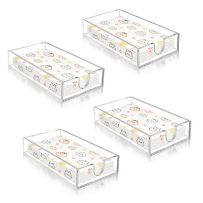 Transparent Acrylic Cocktail Napkin Storage Rack Space Saving Countertop Caddy 4PCS