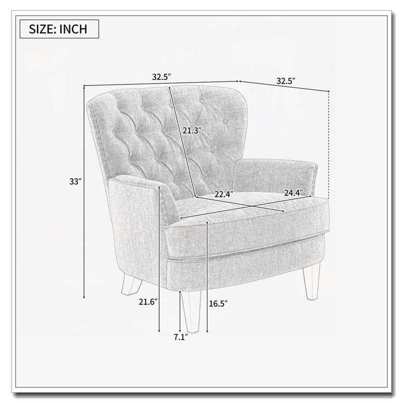 Upholstered Lounge Chair with Nailhead Trim