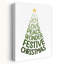 Joyful Christmas Word Tree Abstract Contemporary Christmas Tree Landscape Nature Wall Art Print by Martina - Wrapped Canvas Print-556715888