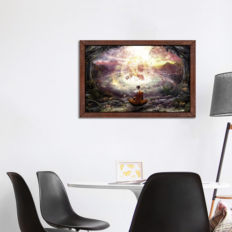 Nature And Time by Cameron Gray - Floater Frame Painting on Canvas, 66.04 cm H x 45.72 cm W, Brown