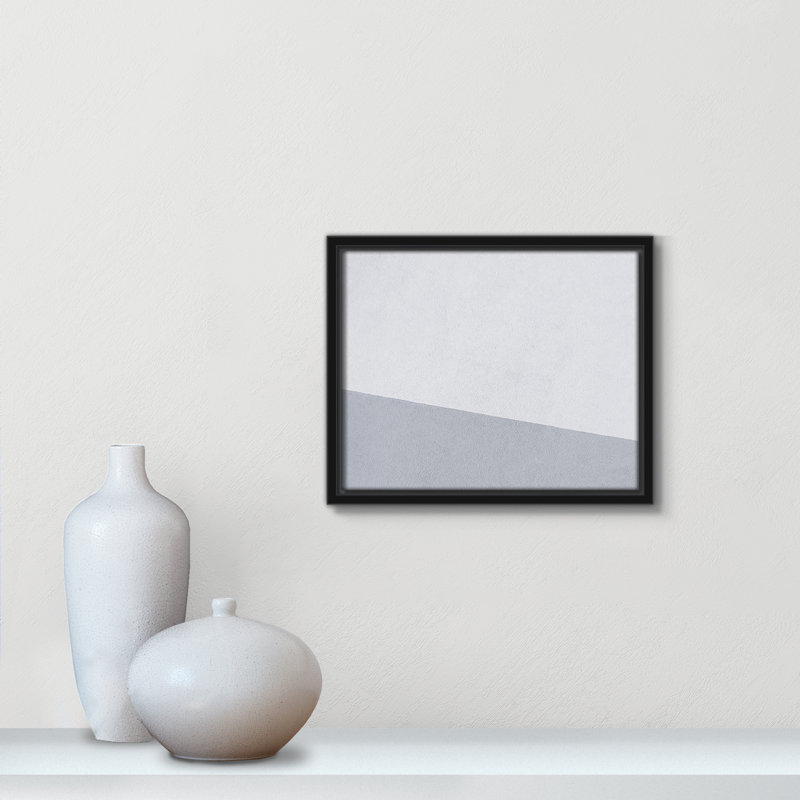«Dominic Abstract Blues - Floater Frame», impression sur toile, Toile avec cadre noir, H 9,5 po x l 11,5 po x P 2 po