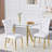 Tempered Glass Dining Table With Sturdy Metal Legs-355588136