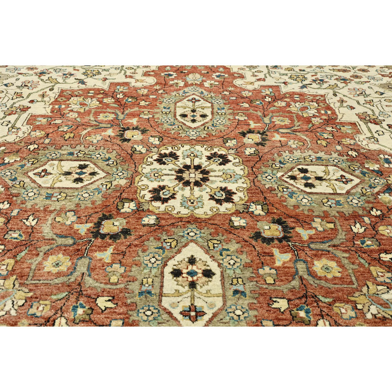 Hand Knotted Wool Oriental Area Rug, Rectangle 9' x 12'
