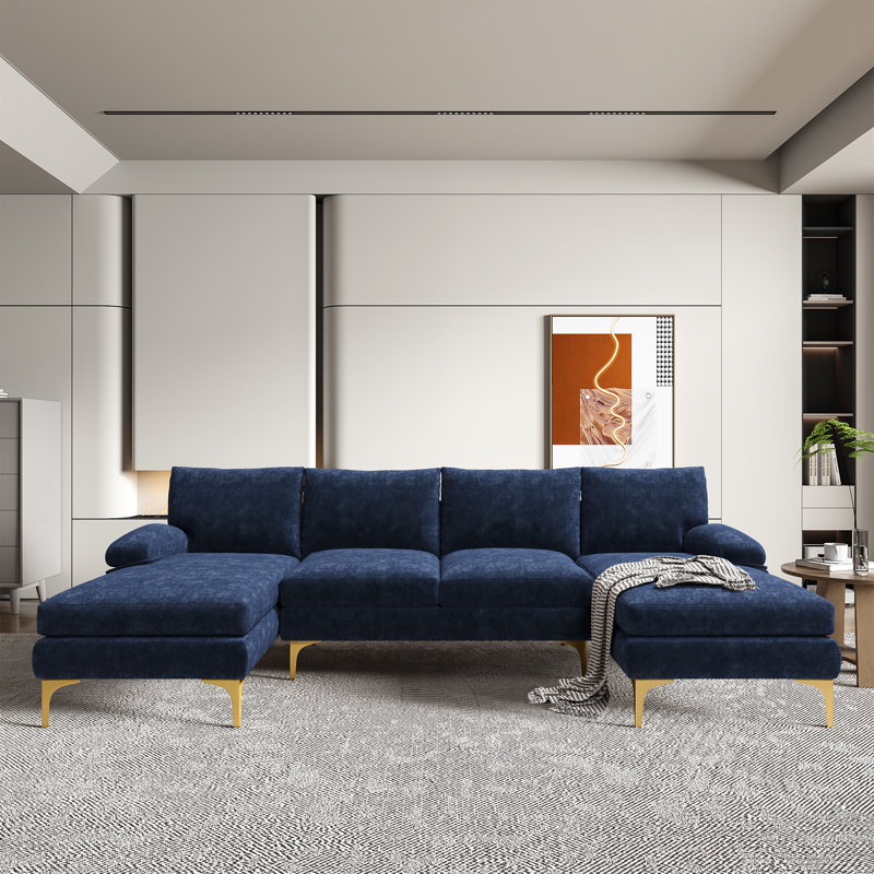 Canapé modulaire COOLMORE, Chenille bleue marine