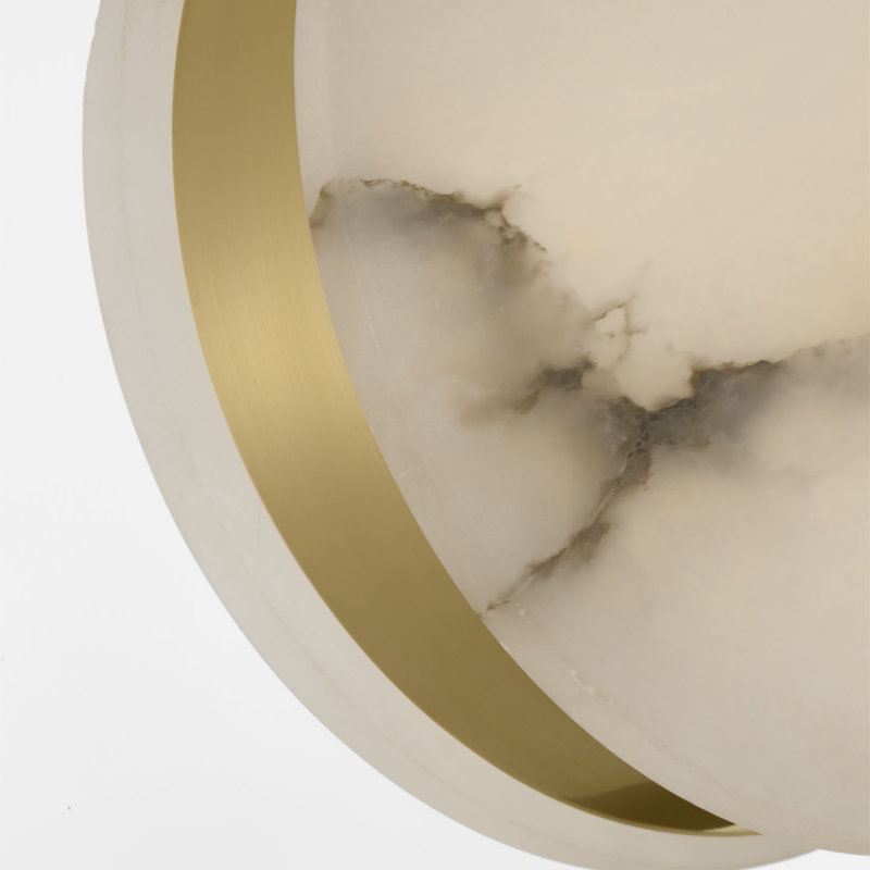 Kelly Wearstler Melange 7" Pendant in Antique-Burnished Brass with Alabaster, Antique-Burnished Brass