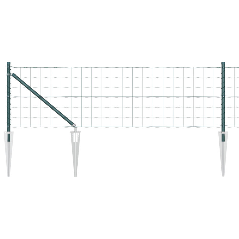 Galvanised Steel Border Fencing, 40 x 2500 x 0.2 cm, Green