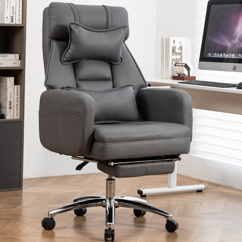 Latitude Run Adjustable Reclining Ergonomic Swiveling PC & Racing Game Chair, Dark Gray