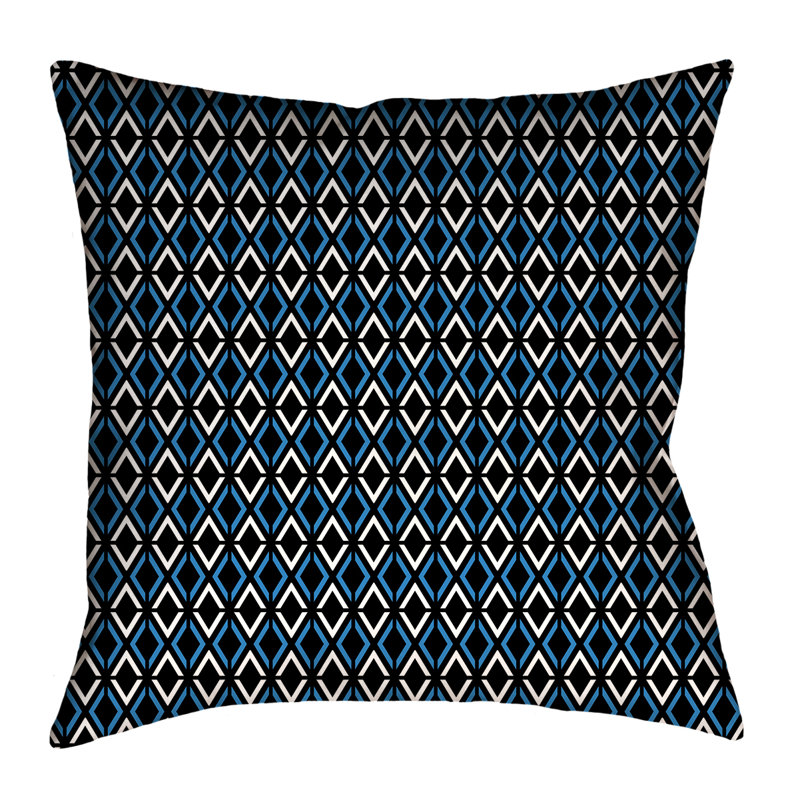 Coussin Katelyn Elizabeth, 40 po x 40 po, Noir / Bleu