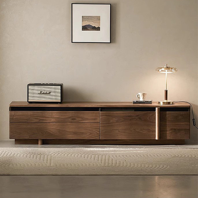 Console de télévision en bois avec rangement Minimalist, H 15,75 po x L 15,75 po x l 70,87 po