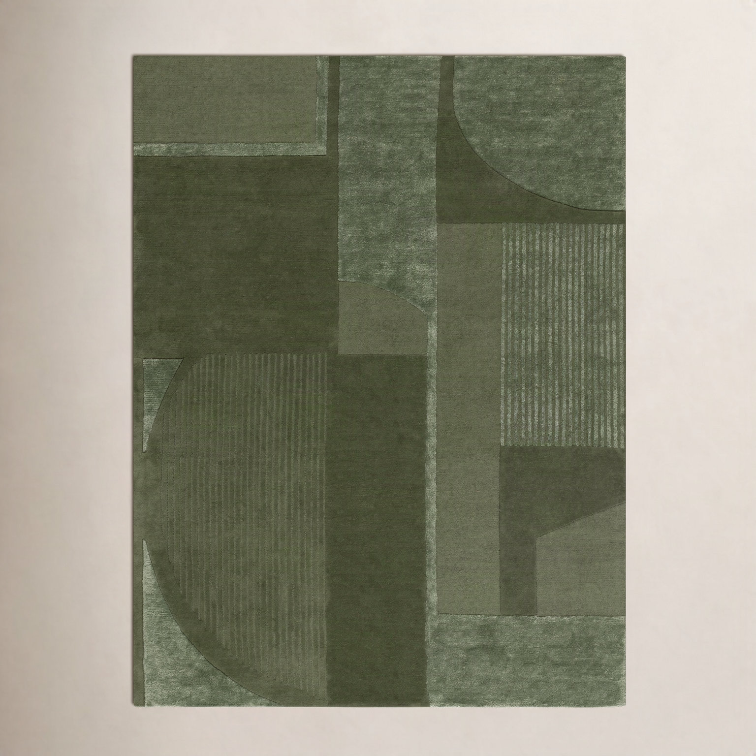 Mesmer Hand-Tufted Geometric Wool Rug, Rectangle 3' x 5'