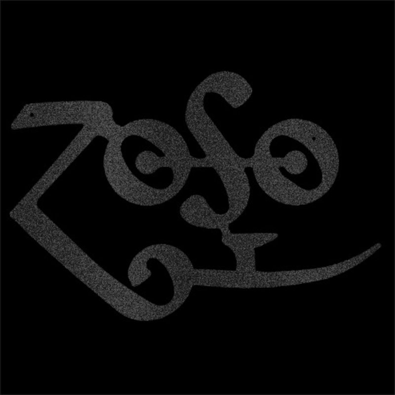 Décoration murale en métal Zeppelin Zoso, H 17 po x l 17,5 po x P 0,5 po, Noir
