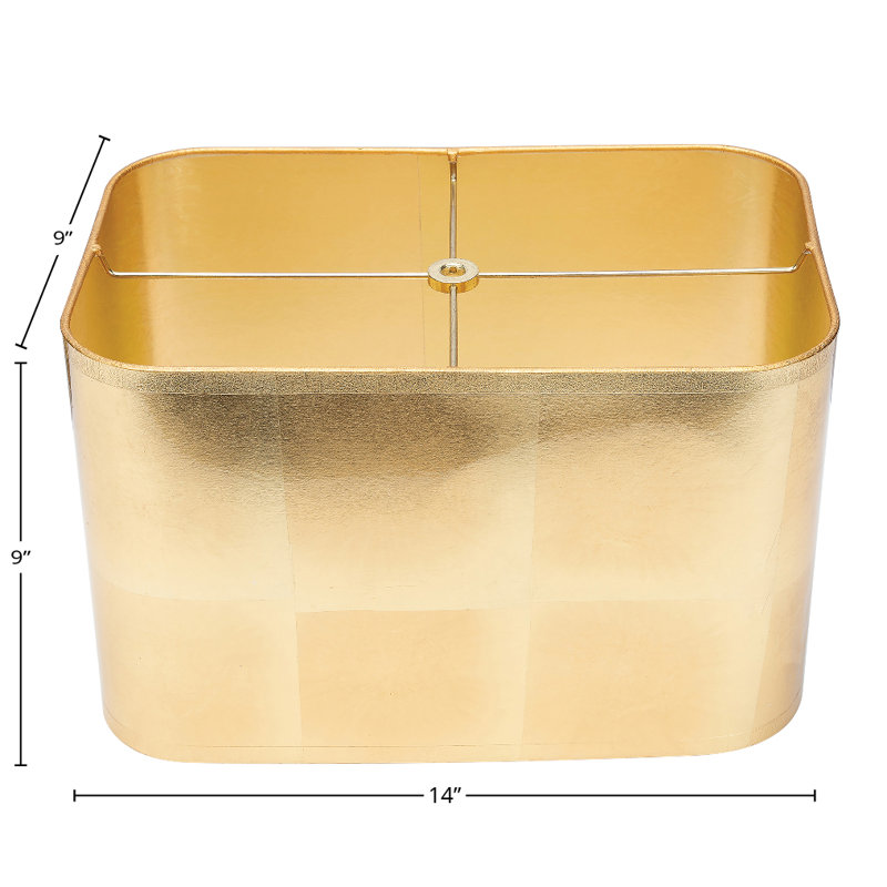 Lamp Shade, Gold, 9" H x 14" W x 9" D