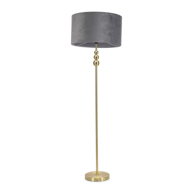 Randalia 145cm Traditional Floor Lamp, Navy, Brushed Gold