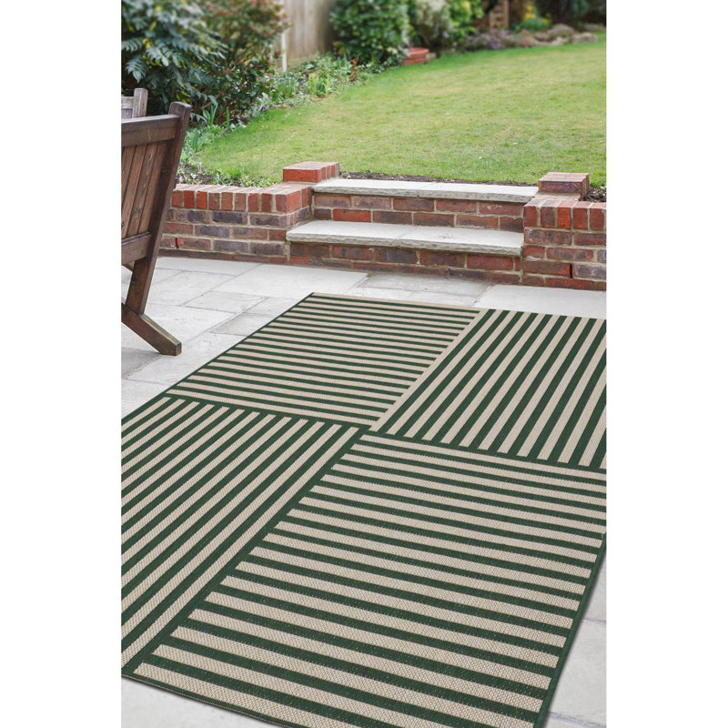 Rectangle Striped Dhurrie Indoor / Outdoor, Rectangle 200 x 290 cm
