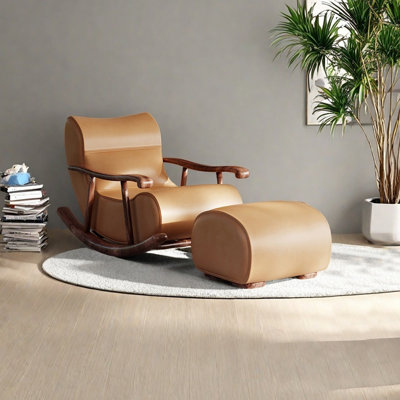 Chaise berçante ergonomique en similicuir
