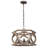 Luther 4-Light Dimmable Wood and Metal Geometric Chandelier 