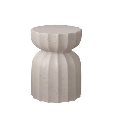 13" Modern Outdoor And Indoor Waterproof Coffee Table And Side Table Set, Durable Cement Design, Suitable For Patio, Garden, Backyard And Living Room, White, 2PC