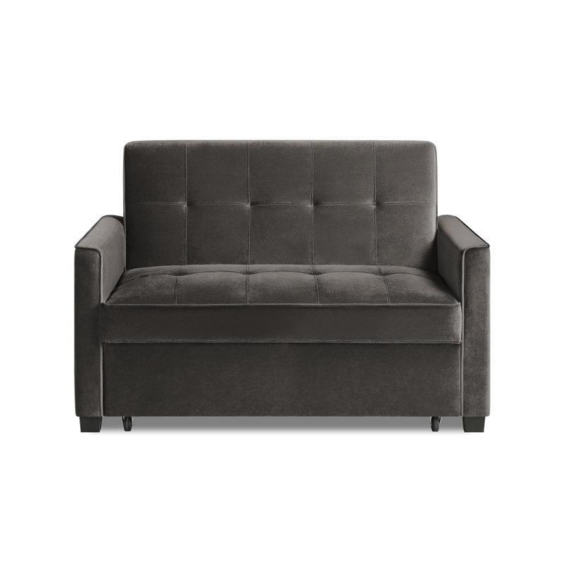 Thierry 2 Seater Sofa Bed, Mink Grey Velvet