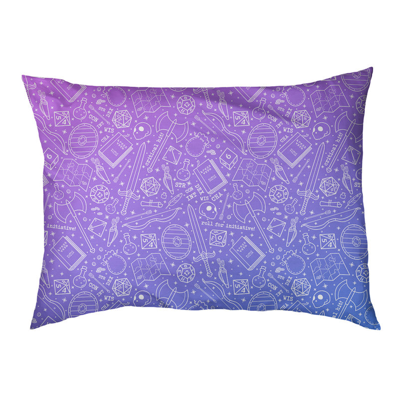 Coussin Byrge, Moyen (l 29,5 po x P 19,5 po x H 9,5 po), Ombre mauve / bleu