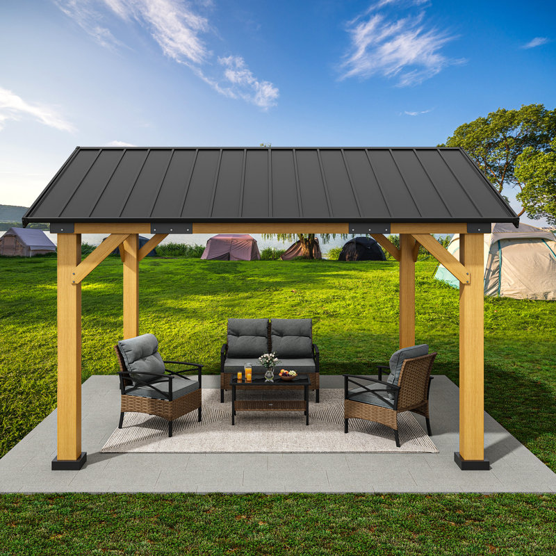 12 pi. L 10 pi. D Pavillon de jardin en bois massif