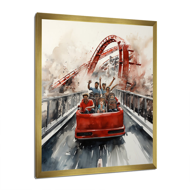 «Lonnia Rollercoaster Thrill Seekers Delight III», reproduction sur toile, H 20 po x l 12 po x P 1 po, Encadrement doré