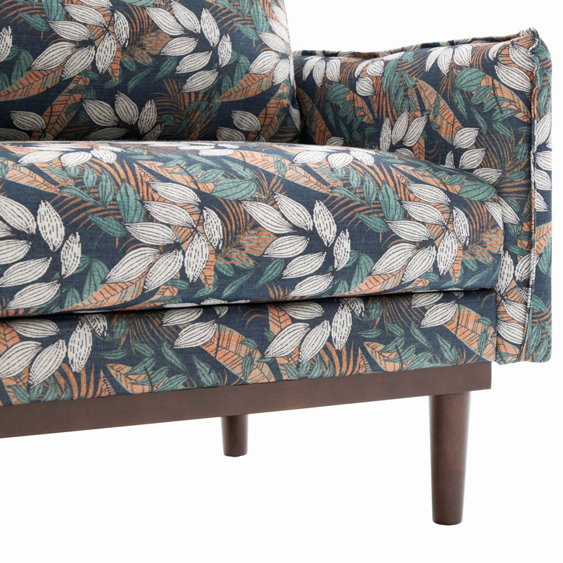 Canapé-lit 2 places 75,75 "avec causeuse et causeuse spacieuse pour le salon, Green Botanical Polyester