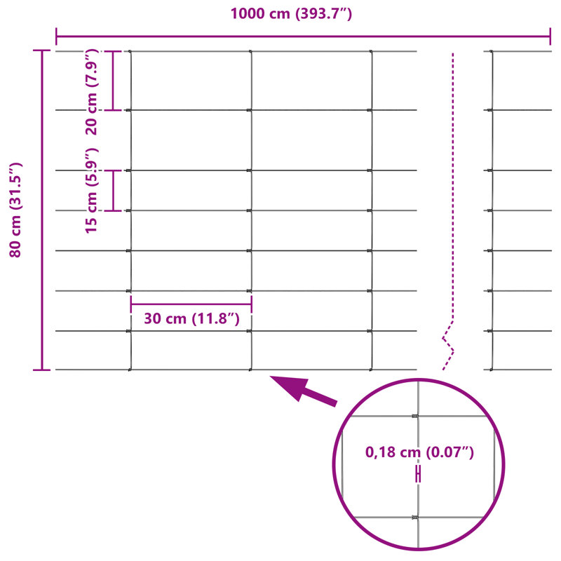 Galvanised Steel Fence Panels, 80cm H x 10000cm W