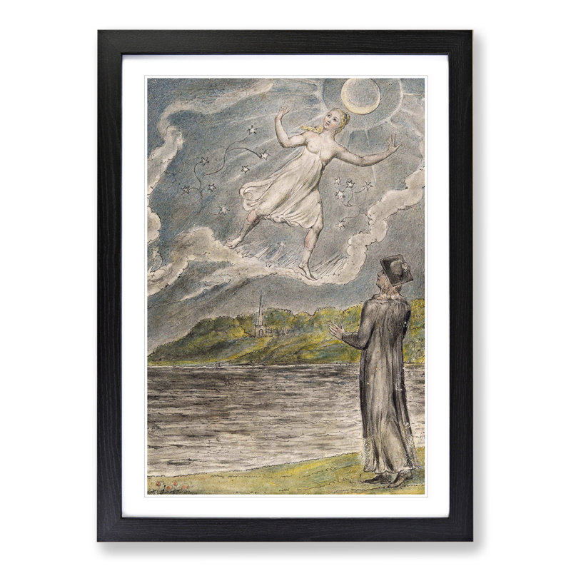The Wandering Moon by William Blake - Picture Frame Painting, 65cm H x 48cm W x 2cm D, Black