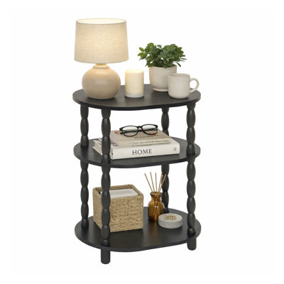 3-Tier Small Oval End Table for Small Spaces