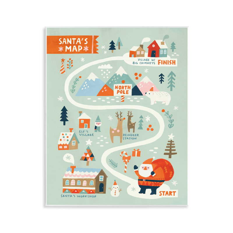 «Jolly Map Of North Pole», art mural sur toile par Irene Chan