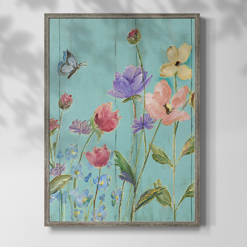 «Wildflower Flutter III», reproduction encadrée - bois massif 47723, H 21 po x l 17 po