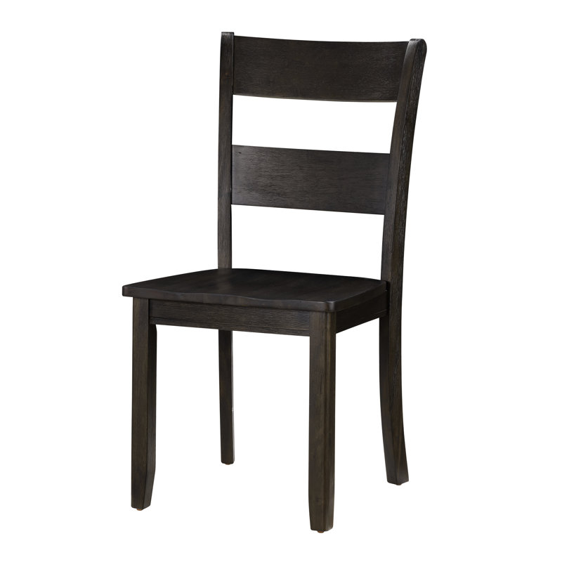 2 chaises d'appoint à finition noyer 2 pièces pour la salle à manger, dossier haut sans accoudoirs en bois massif, siège en bois massif de 18 mm d'épaisseur, pieds fuselés, capacité de poids de 220 lb, profondeur de siège de 16 po, siège vieilli de 18 po de hauteur