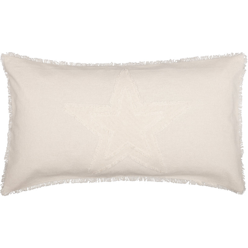 Burlap Antique White Star King Sham, King, Antique White