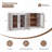 62" Modern Sideboard Cabinet & Console – Ribbed Glass Doors, Knurled Brass Handles, Ash Wood Veneer– Living & Dining Room-315223163