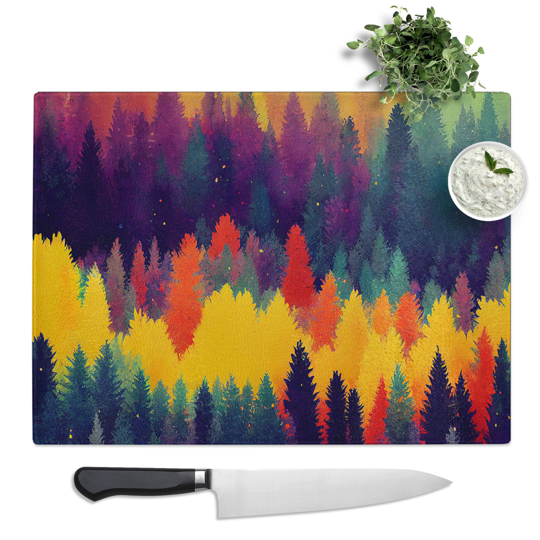 Forest Art Vol.3 Abstract  Glass Chopping Board