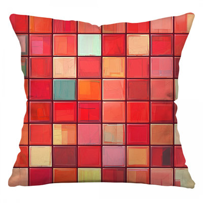 Tiles Throw Pillow, Abstract Twill Pillows
