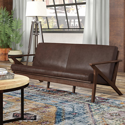 Kiger 72.05'' Faux Leather Convertible Sofa