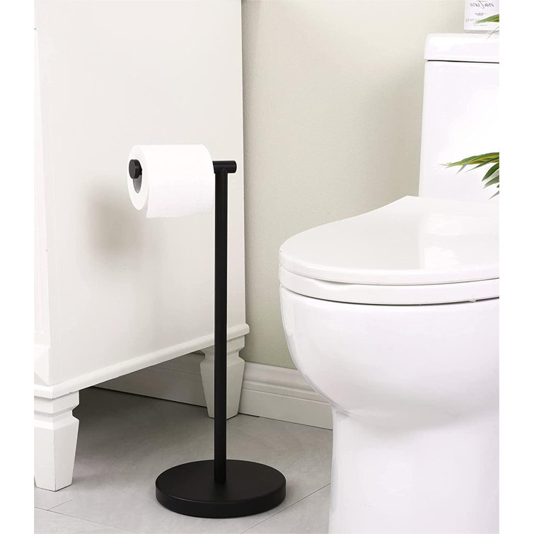 Freestanding Toilet Paper Holder in Matte Black