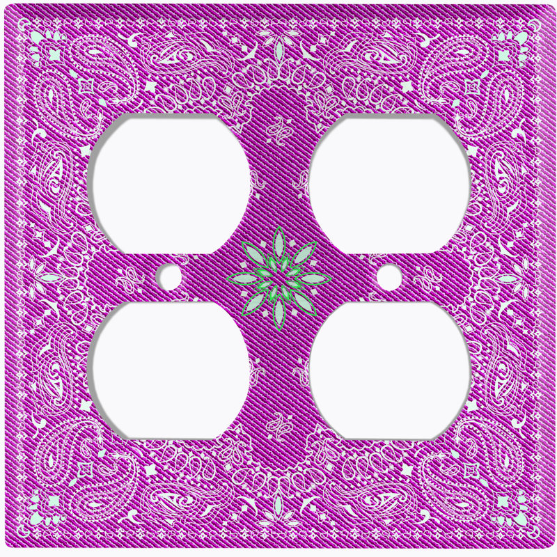 Plaque murale rectangulaire à 2 bandes Paisley Bandana, Rose