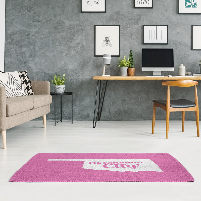 Tapis zone rose city Oklahoma, Rectangle 5 pi x 7 pi