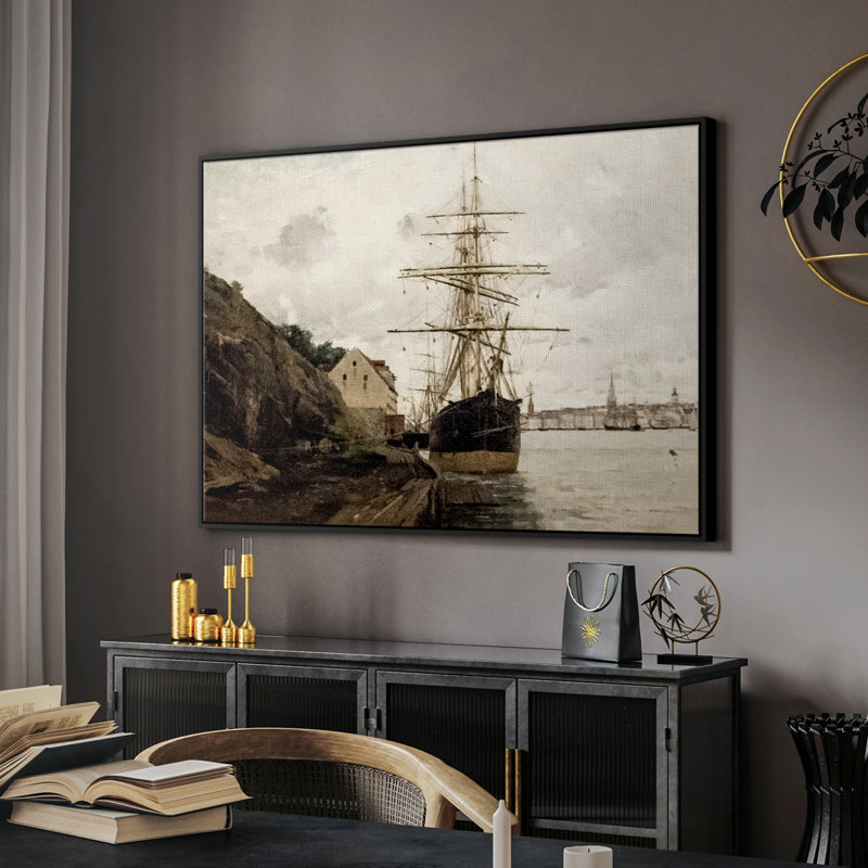 «Vintage Nautical Print-CLXI» sur, Noir, H 25 po x l 37 po
