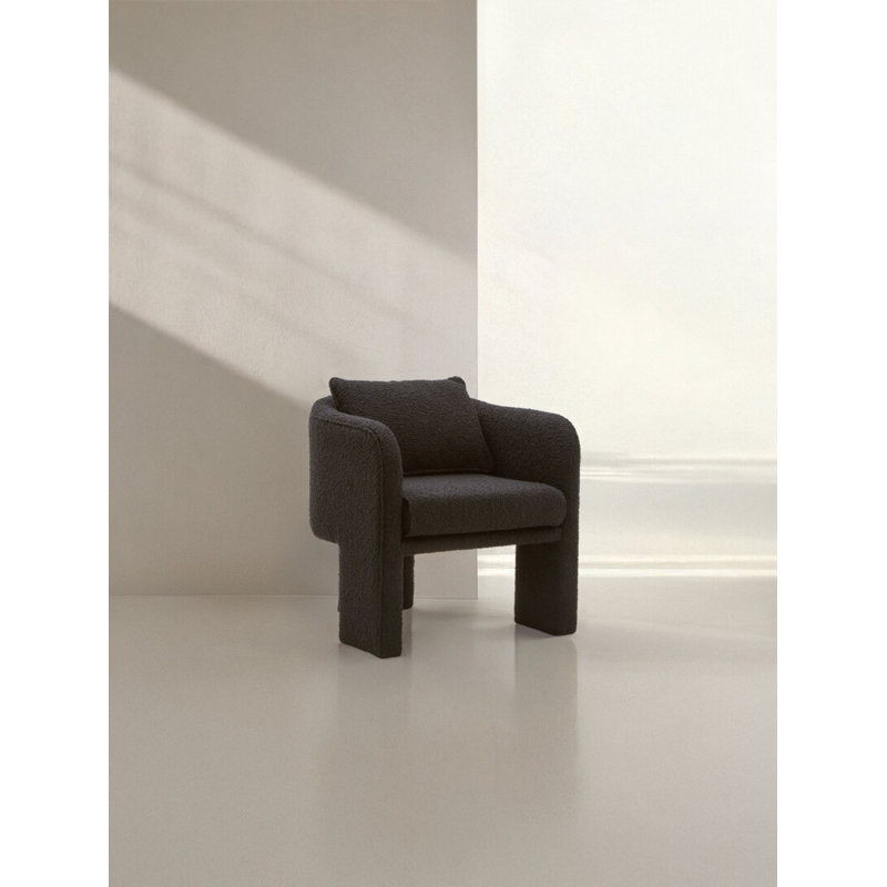 Upholstered Armchair, Black
