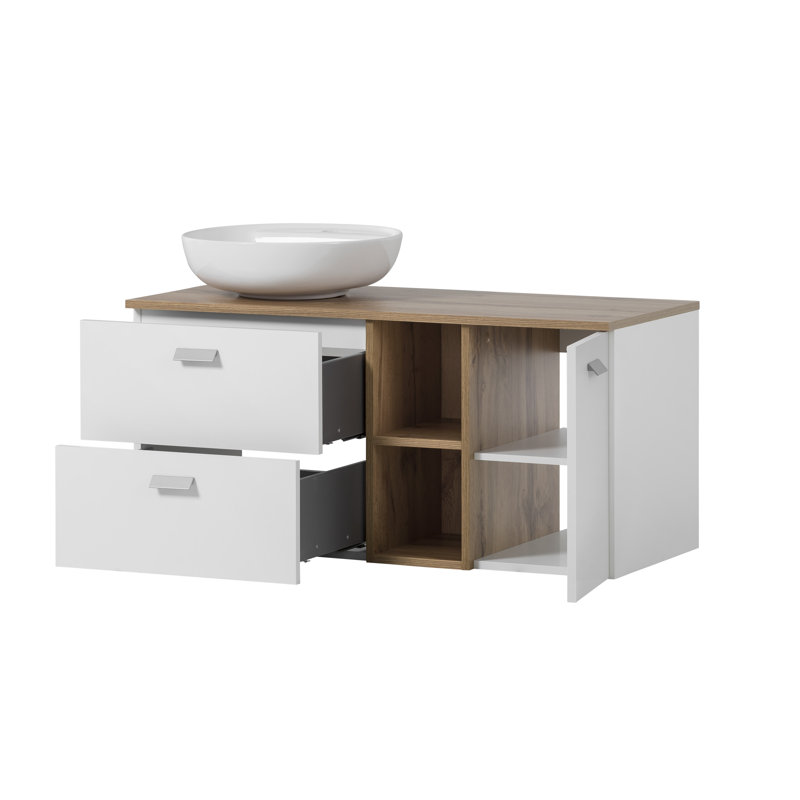Bobine 100mm Single Bathroom Vanity with Vessel Ceramic Basin