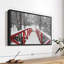 Impression sur toile rouge avec neige-1081991600