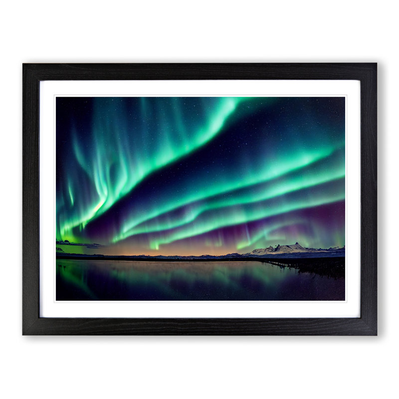 Tremendous Aurora Borealis - Single Picture Frame Print, Black, 25cm H x 34cm W x 2cm D