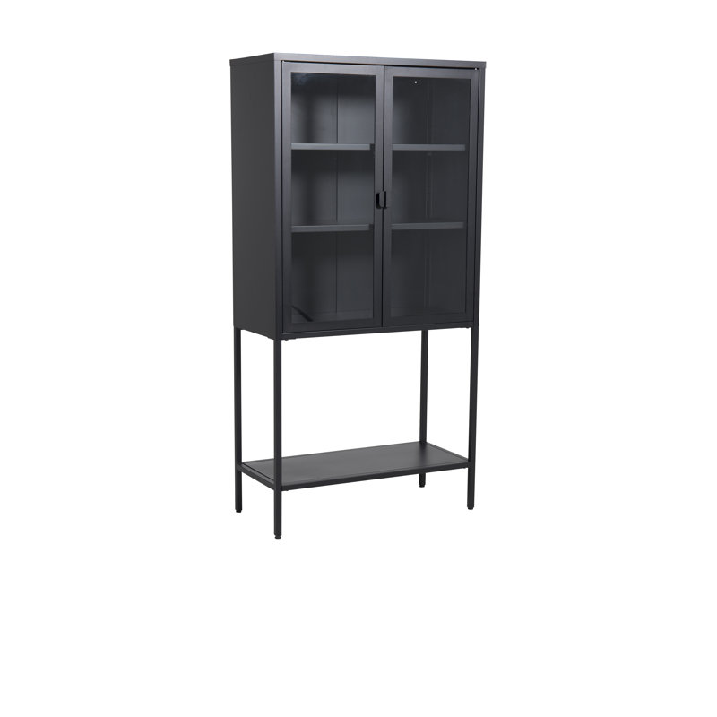 Dirit 150 cm H x 75 cm W Steel and Iron Standard Bookcase, Black