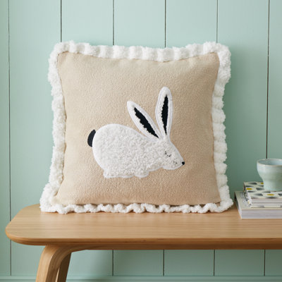 Country Hare Applique Cushion Cover