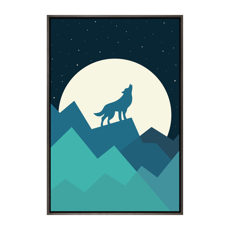 «Keep the Wild in You» par Andy Westface - impression d'art graphique, Toile avec cadre en bois gris, Pas de tapis