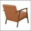 Chaise d'appoint rembourrée en similicuir brun avec coussin d'assise 1 pièce